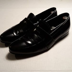 Prada apron toe black patent penny loafers size 13